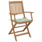 vidaXL Sedie da Giardino Pieghevoli 6 pz con Cuscini Massello Acacia vidaXL Sedie da Giardino Pieghevoli 6 pz con Cuscini Massello Acacia