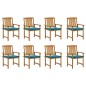 vidaXL Sedie da Giardino con Cuscini 8 pz in Legno Massello di Acacia vidaXL Sedie da Giardino con Cuscini 8 pz in Legno Massello di Acacia