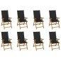 vidaXL Sedie da Giardino Pieghevoli con Cuscini 8 pz Massello Acacia vidaXL Sedie da Giardino Pieghevoli con Cuscini 8 pz Massello Acacia