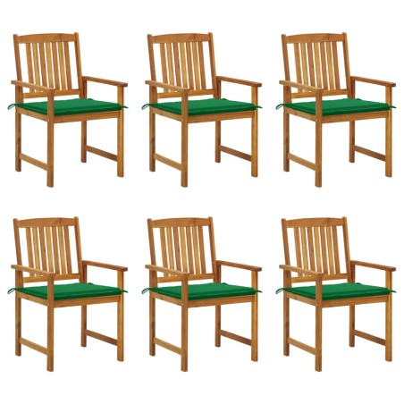 vidaXL Sedie da Giardino con Cuscini 6 pz in Legno Massello di Acacia