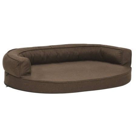 vidaXL Materasso Ergonomico per Cani 90x64 cm Effetto Lino Marrone