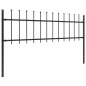 vidaXL Recinzione da Giardino Punta a Lancia Acciaio 11,9x0,6 m Nera vidaXL Recinzione da Giardino Punta a Lancia Acciaio 11,9x0,6 m Nera