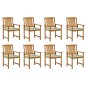 vidaXL Sedie da Giardino con Cuscini 8 pz in Legno Massello di Acacia vidaXL Sedie da Giardino con Cuscini 8 pz in Legno Massello di Acacia