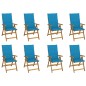 vidaXL Sedie da Giardino Pieghevoli con Cuscini 8 pz Massello Acacia vidaXL Sedie da Giardino Pieghevoli con Cuscini 8 pz Massello Acacia