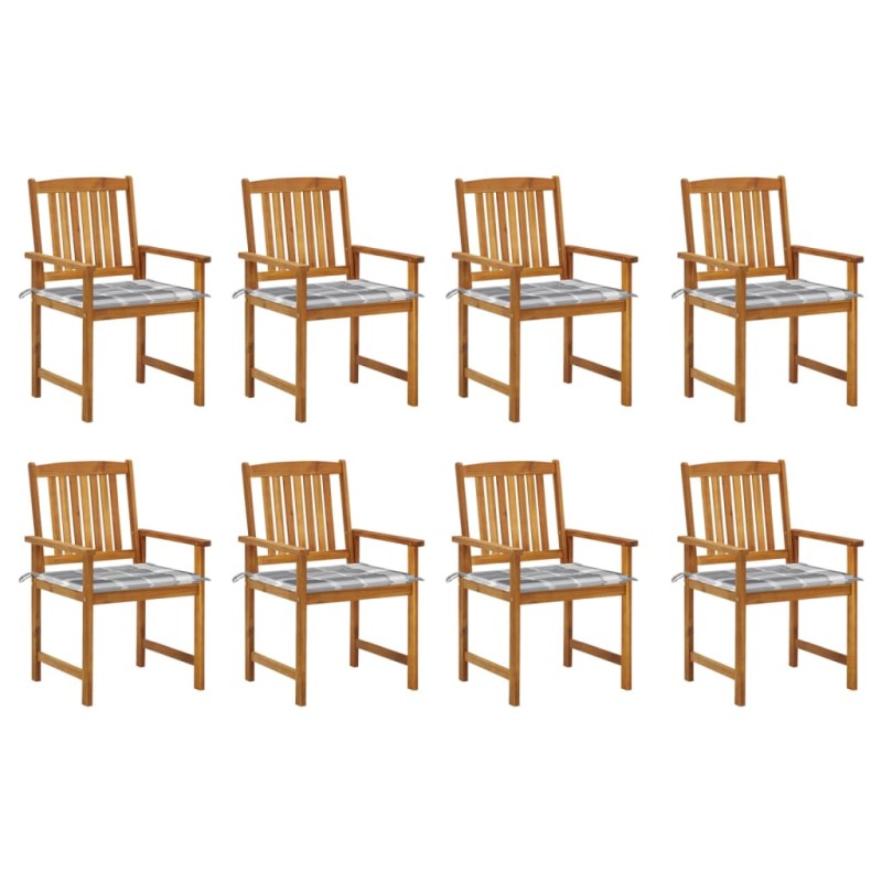 vidaXL Sedie da Giardino con Cuscini 8 pz in Legno Massello di Acacia vidaXL Sedie da Giardino con Cuscini 8 pz in Legno Massello di Acacia