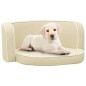 vidaXL Divano Cani Pieghevole Crema 76x71x30 cm Cuscino Lino Lavabile