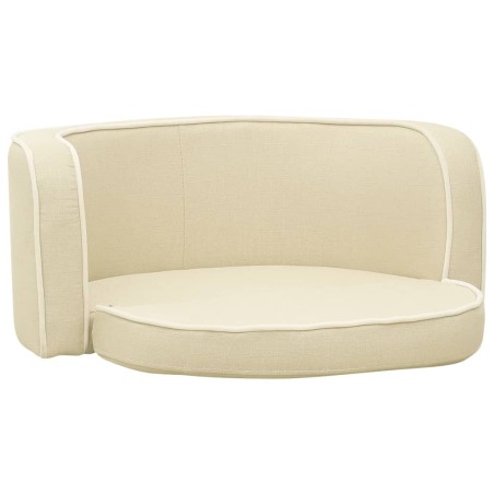 vidaXL Divano Cani Pieghevole Crema 76x71x30 cm Cuscino Lino Lavabile