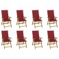 vidaXL Sedie da Giardino Pieghevoli con Cuscini 8 pz Massello Acacia vidaXL Sedie da Giardino Pieghevoli con Cuscini 8 pz Massello Acacia