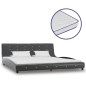 vidaXL Letto con Materasso Memory Foam Grigio in Similpelle 180x200 cm