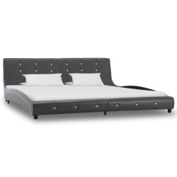 vidaXL Letto con Materasso Memory Foam Grigio in Similpelle 180x200 cm