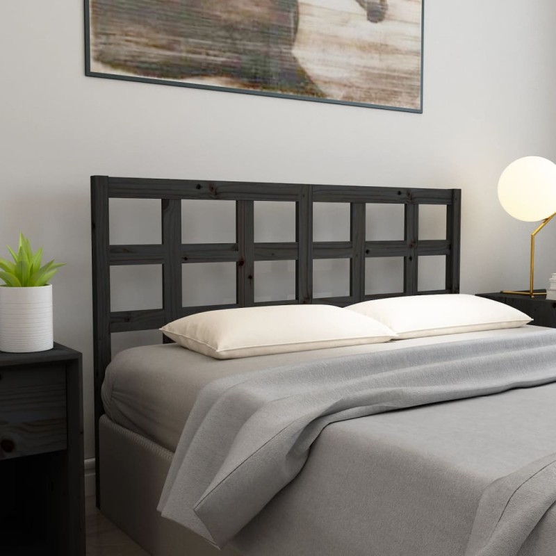 Testiera Letto Nera 165,5x4x100 cm in Legno Massello di Pino Testiera Letto Nera 165,5x4x100 cm in Legno Massello di Pino