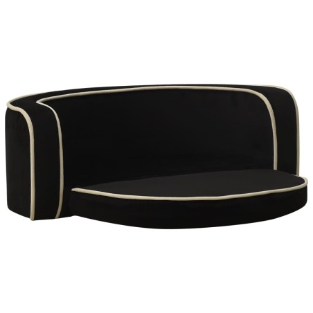 vidaXL Divano Cani Pieghevole Nero 73x67x26 cm in Peluche e Cuscino