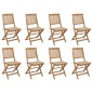 vidaXL Sedie da Giardino Pieghevoli 8 pz con Cuscini Massello Acacia vidaXL Sedie da Giardino Pieghevoli 8 pz con Cuscini Massello Acacia