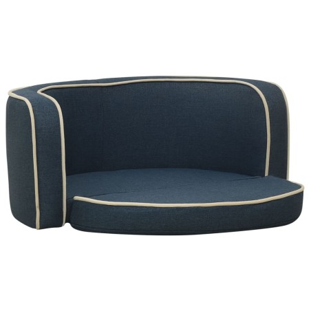 vidaXL Divano Cani Pieghevole Blu 76x71x30 cm Cuscino Lino Lavabile