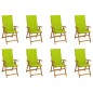 vidaXL Sedie da Giardino Pieghevoli con Cuscini 8 pz Massello Acacia vidaXL Sedie da Giardino Pieghevoli con Cuscini 8 pz Massello Acacia