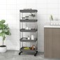 vidaXL Carrello da Cucina 5 Ripiani Grigio 42x29x128 cm Ferro e ABS vidaXL Carrello da Cucina 5 Ripiani Grigio 42x29x128 cm Ferro e ABS