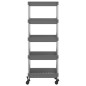 vidaXL Carrello da Cucina 5 Ripiani Grigio 42x29x128 cm Ferro e ABS vidaXL Carrello da Cucina 5 Ripiani Grigio 42x29x128 cm Ferro e ABS
