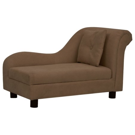 vidaXL Divano per Cani con Cuscino Marrone 83x44x44 cm in Peluche