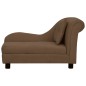 vidaXL Divano per Cani con Cuscino Marrone 83x44x44 cm in Peluche vidaXL Divano per Cani con Cuscino Marrone 83x44x44 cm in Peluche