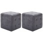 vidaXL Pouf 2 pz Grigio 30x30x30 cm in Similpelle Scamosciata vidaXL Pouf 2 pz Grigio 30x30x30 cm in Similpelle Scamosciata