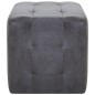 vidaXL Pouf 2 pz Grigio 30x30x30 cm in Similpelle Scamosciata vidaXL Pouf 2 pz Grigio 30x30x30 cm in Similpelle Scamosciata