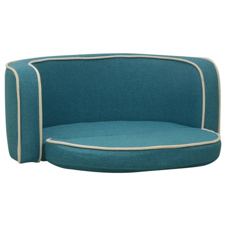 vidaXL Divano Cani Pieghevole Turchese76x71x30cm Cuscino Lino Lavabile