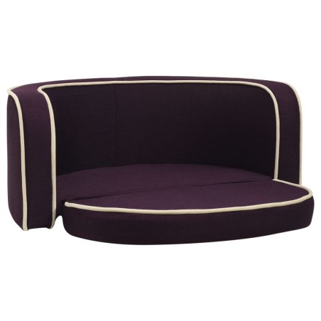 vidaXL Divano Cani Pieghevole Bordeaux 73x67x26cmCuscino Lino Lavabile