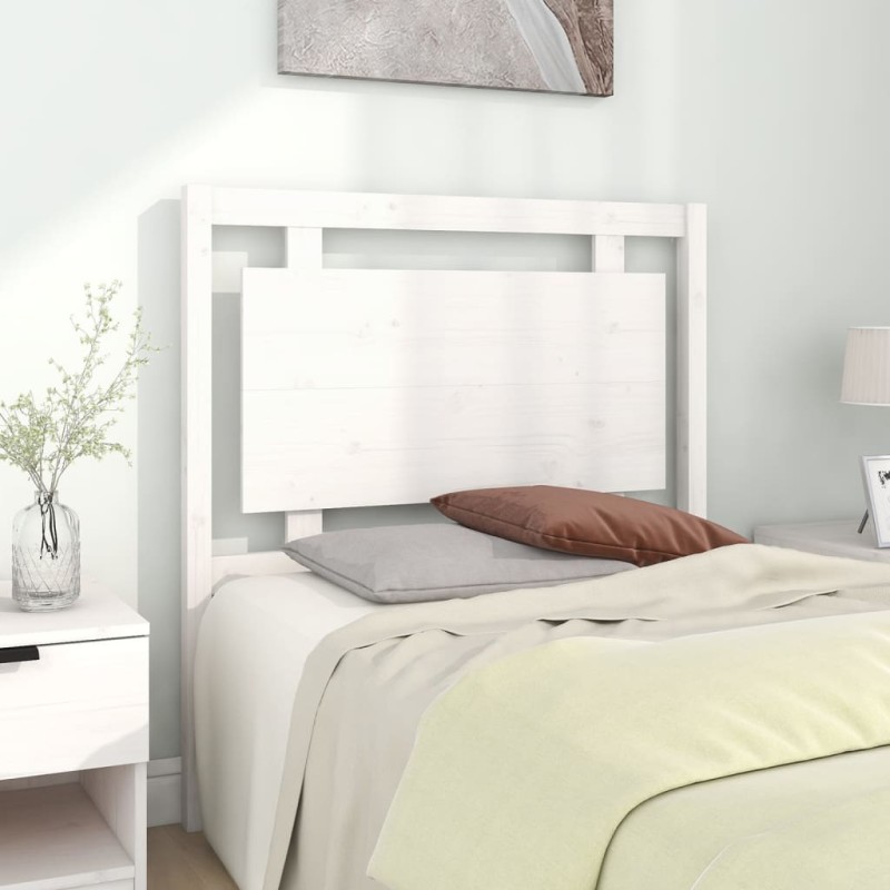 Testiera per Letto Bianca 95,5x4x100 cm Legno Massello di Pino Testiera per Letto Bianca 95,5x4x100 cm Legno Massello di Pino