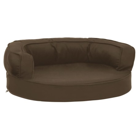 vidaXL Materasso Ergonomico per Cani 60x42 cm Effetto Lino Marrone