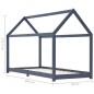 vidaXL Giroletto per Bambini Grigio in Massello di Pino 90x200 cm vidaXL Giroletto per Bambini Grigio in Massello di Pino 90x200 cm