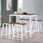 vidaXL Set Tavolo da Bar e Sgabelli 5 pz in Legno Massello vidaXL Set Tavolo da Bar e Sgabelli 5 pz in Legno Massello