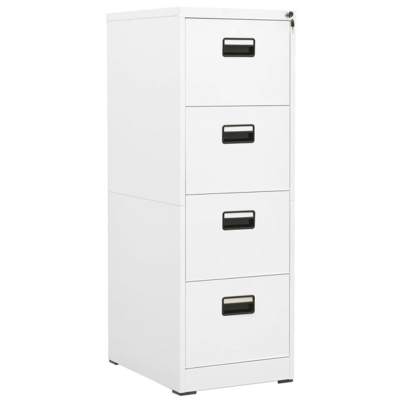 vidaXL Armadio Classificatore Bianco 46x62x133 cm in Acciaio vidaXL Armadio Classificatore Bianco 46x62x133 cm in Acciaio
