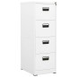vidaXL Armadio Classificatore Bianco 46x62x133 cm in Acciaio vidaXL Armadio Classificatore Bianco 46x62x133 cm in Acciaio