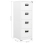vidaXL Armadio Classificatore Bianco 46x62x133 cm in Acciaio vidaXL Armadio Classificatore Bianco 46x62x133 cm in Acciaio