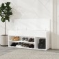 vidaXL Panca Portascarpe Bianco 105x30x45 cm in Truciolato vidaXL Panca Portascarpe Bianco 105x30x45 cm in Truciolato