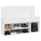 vidaXL Panca Portascarpe Bianco 105x30x45 cm in Truciolato vidaXL Panca Portascarpe Bianco 105x30x45 cm in Truciolato