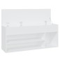 vidaXL Panca Portascarpe Bianco 105x30x45 cm in Truciolato vidaXL Panca Portascarpe Bianco 105x30x45 cm in Truciolato