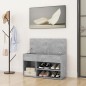 vidaXL Panca Portascarpe Grigio Cemento 80x30x45 cm in Truciolato vidaXL Panca Portascarpe Grigio Cemento 80x30x45 cm in Truciolato