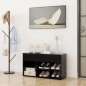 vidaXL Panca Portascarpe Nera 80x30x45 cm in Truciolato vidaXL Panca Portascarpe Nera 80x30x45 cm in Truciolato