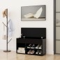 vidaXL Panca Portascarpe Nera 80x30x45 cm in Truciolato vidaXL Panca Portascarpe Nera 80x30x45 cm in Truciolato