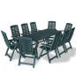 vidaXL Set da Pranzo da Giardino 11 pz in Plastica Verde vidaXL Set da Pranzo da Giardino 11 pz in Plastica Verde