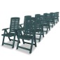 vidaXL Set da Pranzo da Giardino 11 pz in Plastica Verde vidaXL Set da Pranzo da Giardino 11 pz in Plastica Verde