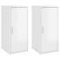 vidaXL Scarpiere 2 pz Bianco Lucido 32x35x70 cm in Truciolato vidaXL Scarpiere 2 pz Bianco Lucido 32x35x70 cm in Truciolato