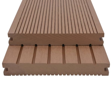 vidaXL Pavimento Esterni WPC Pieno Accessori 10m² 2,2m Marrone Chiaro