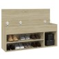 vidaXL Panca Portascarpe Rovere Sonoma 105x30x45 cm in Truciolato