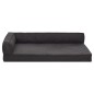 vidaXL Materasso Ergonomico per Cani 60x42 cm Pile Effetto Lino Nero