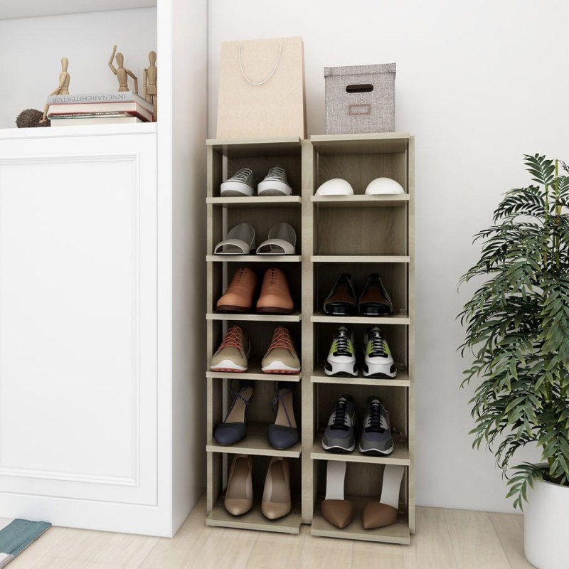 vidaXL Scarpiere 2 pz Rovere sonoma 27,5x27x102 cm vidaXL Scarpiere 2 pz Rovere sonoma 27,5x27x102 cm