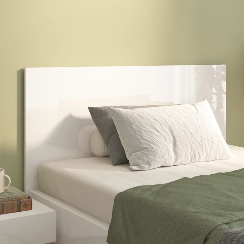 Testiera per Letto Bianco Lucido 120x1,5x80cm Legno Multistrato Testiera per Letto Bianco Lucido 120x1,5x80cm Legno Multistrato
