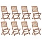 vidaXL Sedie da Giardino Pieghevoli 8 pz con Cuscini Massello Acacia vidaXL Sedie da Giardino Pieghevoli 8 pz con Cuscini Massello Acacia