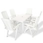 vidaXL Set da Pranzo da Giardino 7 pz in Plastica Bianco vidaXL Set da Pranzo da Giardino 7 pz in Plastica Bianco